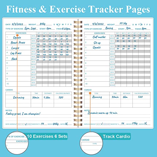 Simplified Fitness Journal: Daily Personal Health & Wellness Tracker