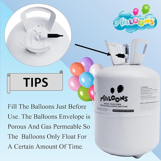 12 inch Mega Helium Tank Kit with 50 balloons