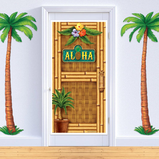 Plastic Aloha Door Cover for Luau and Beach Parties