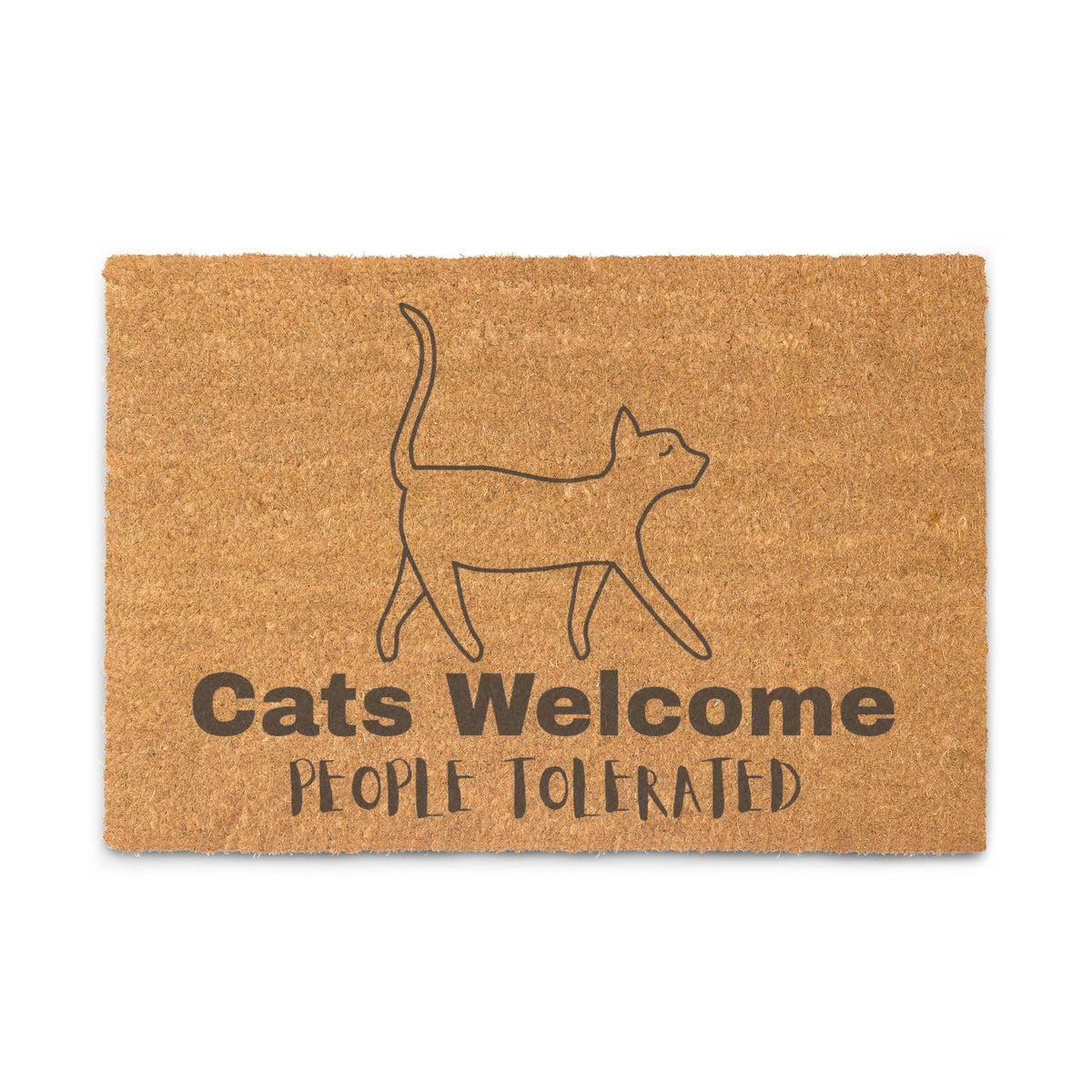 Cats Welcome, People Tolerated - Coir doormat