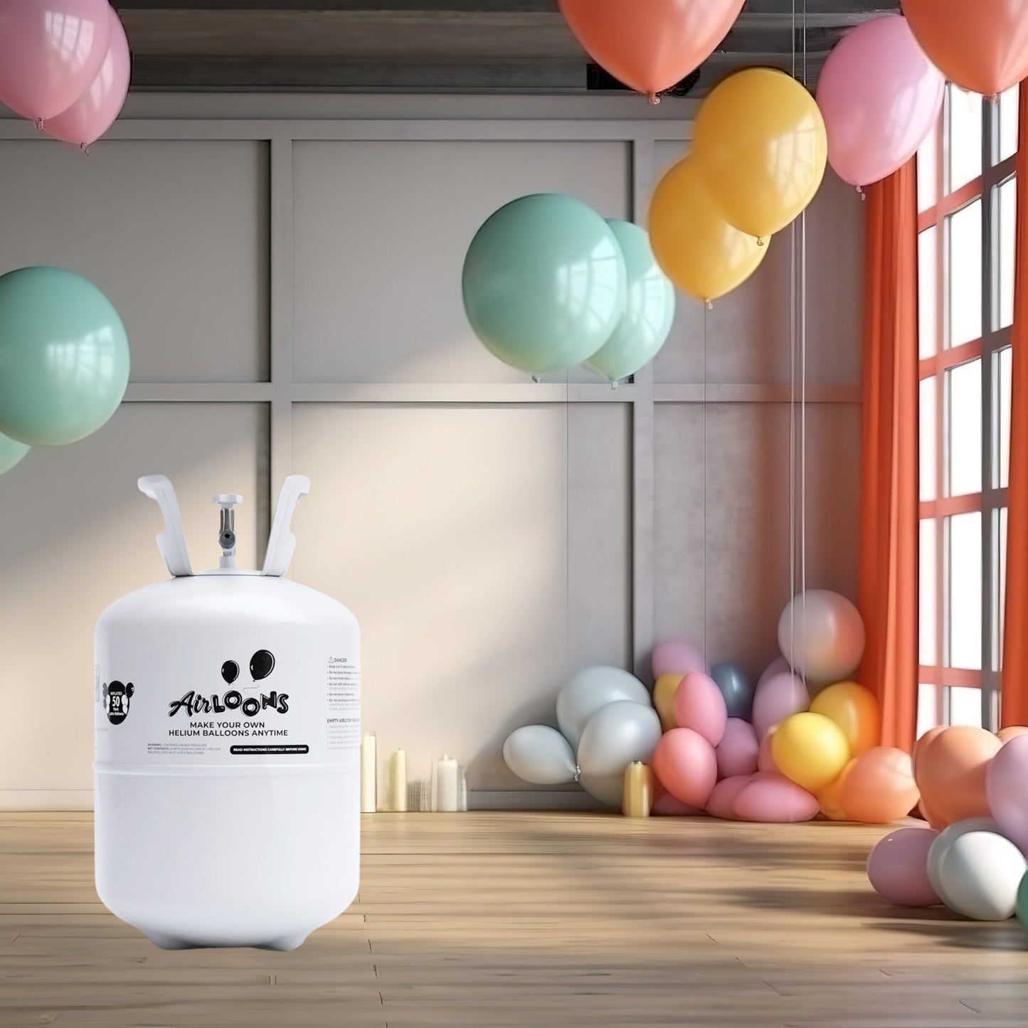 12 inch Mega Helium Tank Kit with 50 balloons