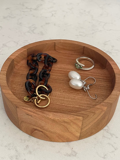 Handmade Hardwood Mini Catch-All Round Tray