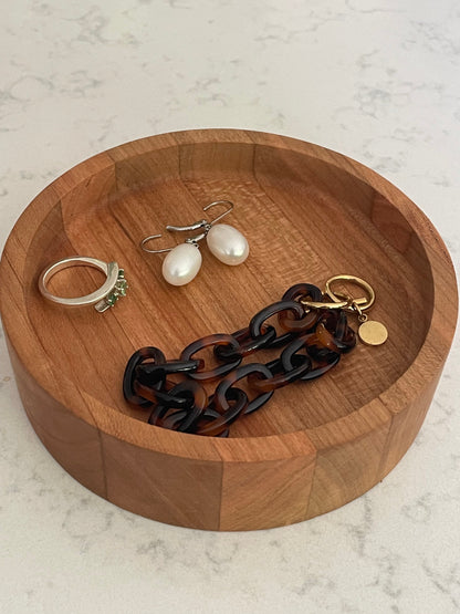 Handmade Hardwood Mini Catch-All Round Tray