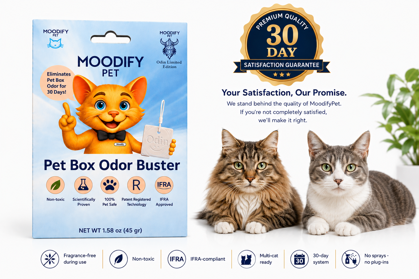 MoodifyPet Cat Litter Box Odor Neutralizer — 6 Pack (Whole-Home)