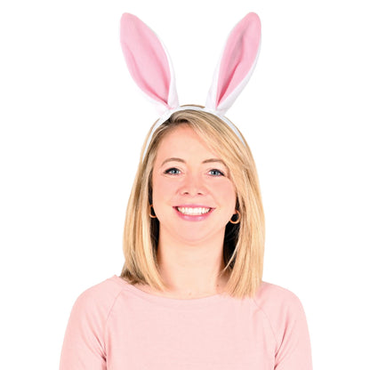 Soft-Touch Bunny Ears (white & pink) Party Accessory