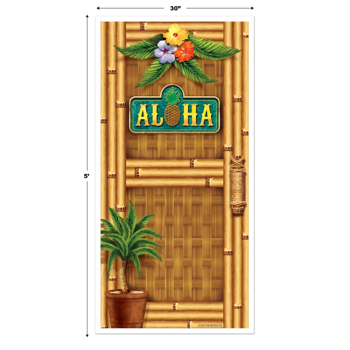 Plastic Aloha Door Cover for Luau and Beach Parties