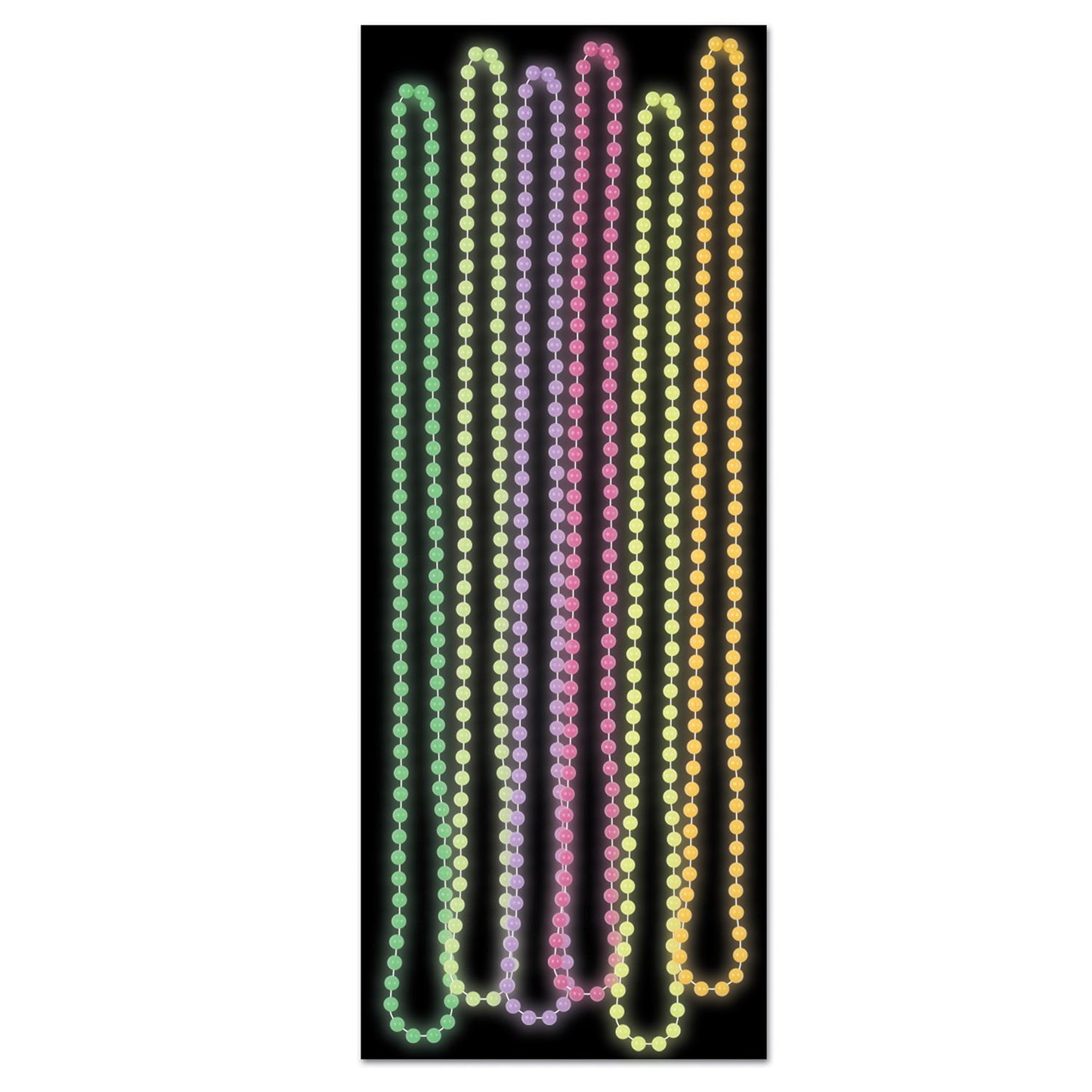Glow in The Dark Party Beads, 7mm x 33"