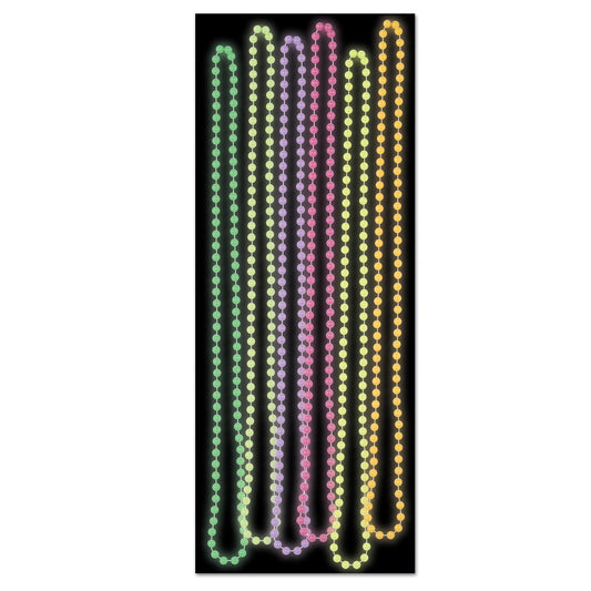 Glow in The Dark Party Beads, 7mm x 33"