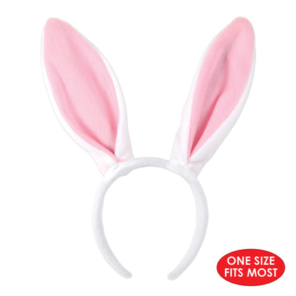 Soft-Touch Bunny Ears (white & pink) Party Accessory