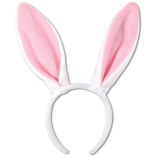 Soft-Touch Bunny Ears (white & pink) Party Accessory