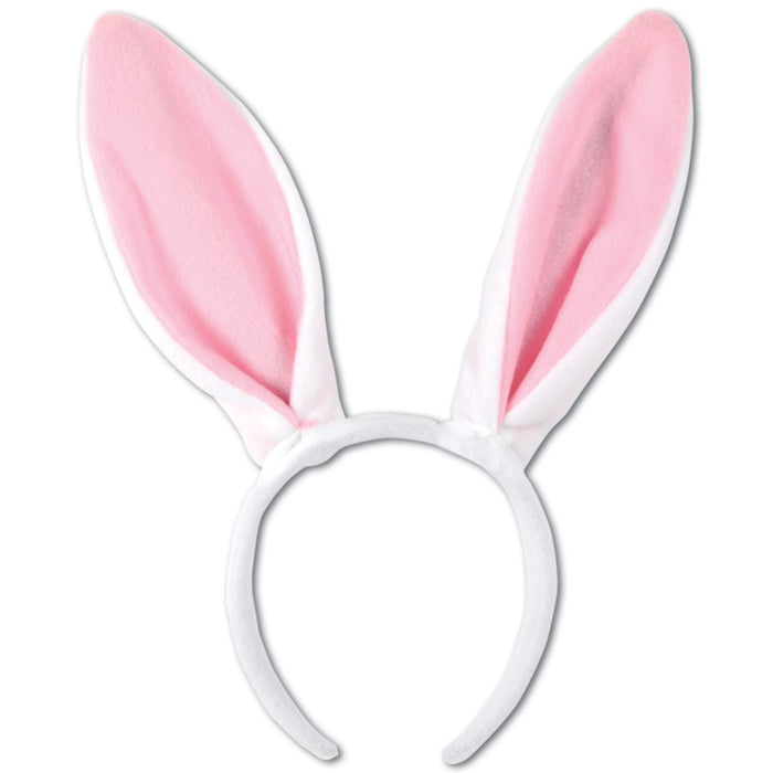 Soft-Touch Bunny Ears (white & pink) Party Accessory