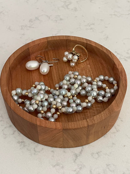 Handmade Hardwood Mini Catch-All Round Tray