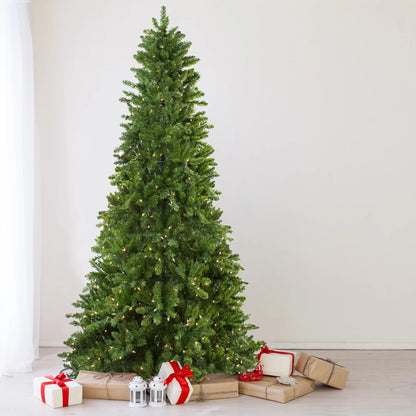 Prelit Artificial Christmas Tree Slim Eastern Pine - Clear Lights