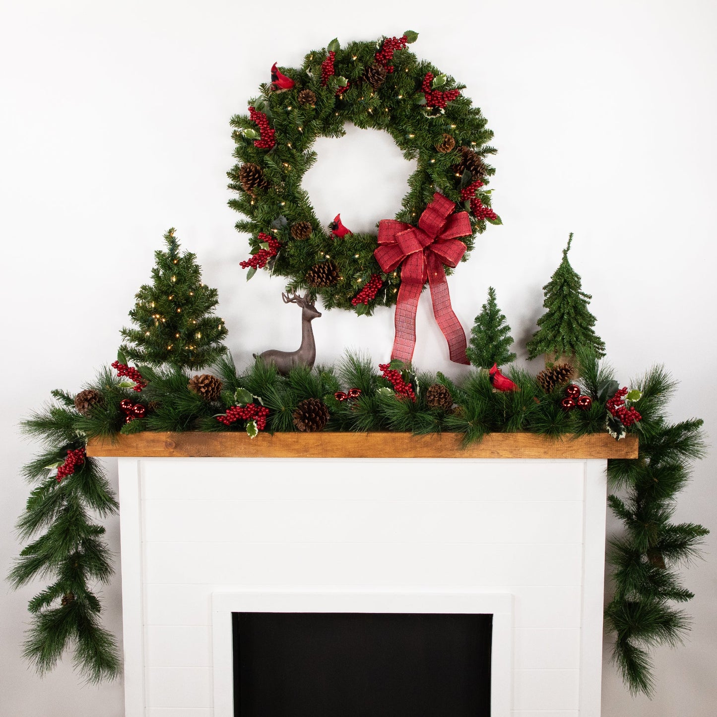 9' X 14" Unlit White Valley Pine Artificial Christmas Garland