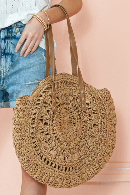 Mavis Bohemian Straw Woven Round Bag