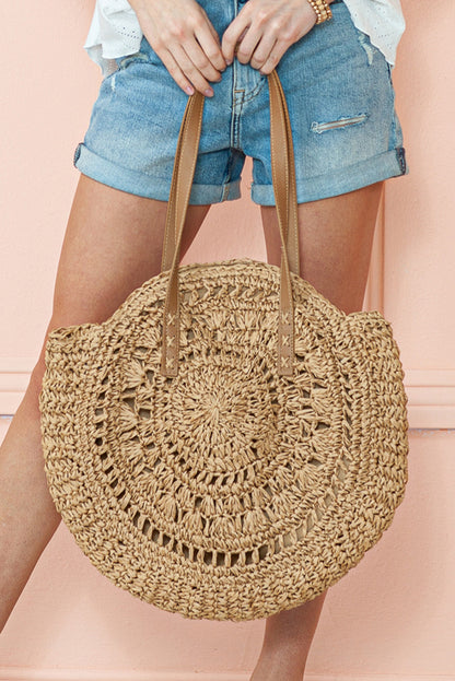 Mavis Bohemian Straw Woven Round Bag