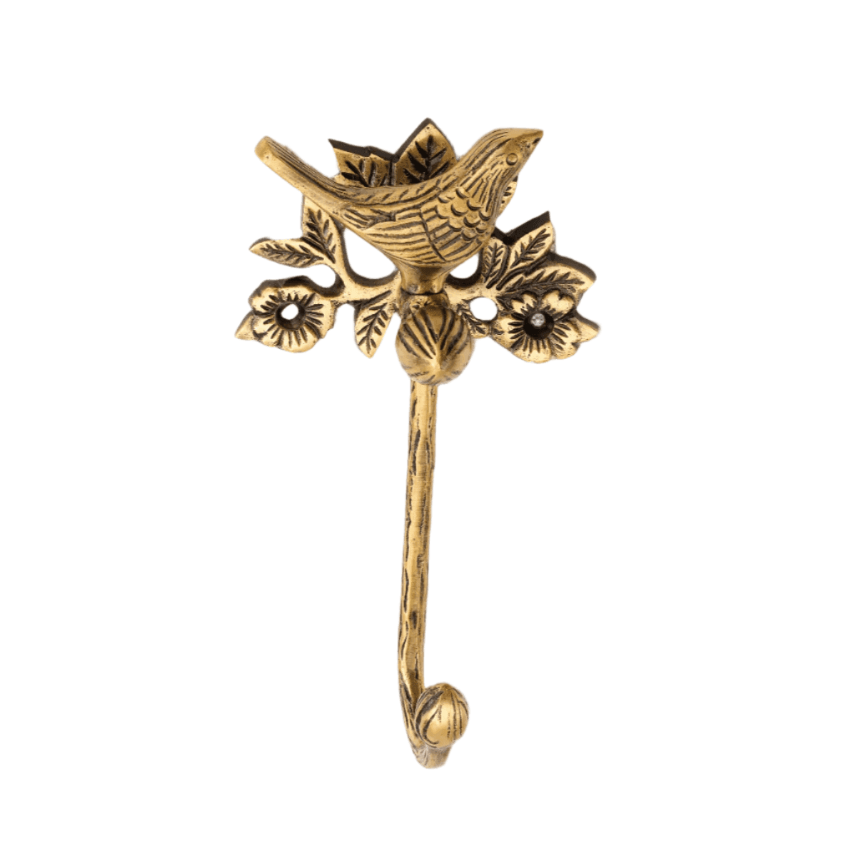 Brass Bird Towel Ring - Antique Brass