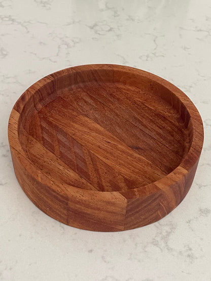 Handmade Hardwood Mini Catch-All Round Tray