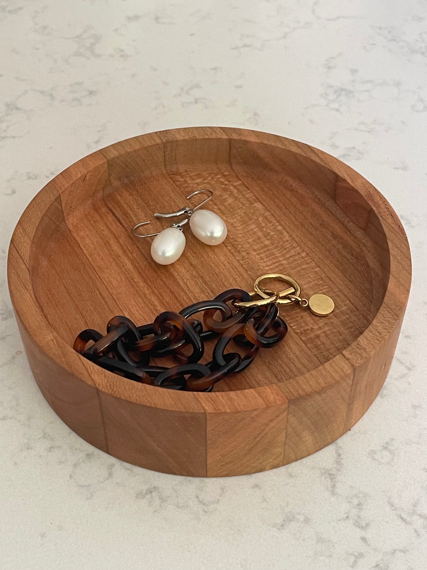 Handmade Hardwood Mini Catch-All Round Tray