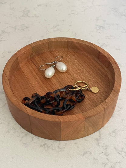 Handmade Hardwood Mini Catch-All Round Tray