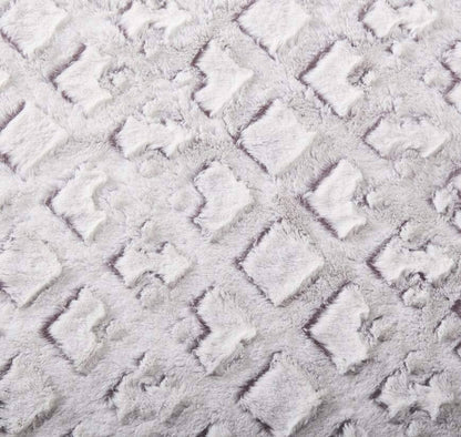 DaDa Bedding Luxury Dreamy Milky White & Purple Sherpa Backside Faux Fur Throw Blanket (M3395)