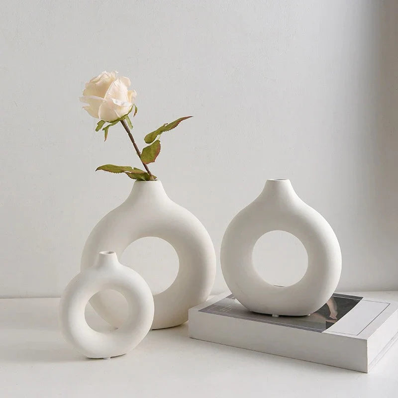 Imitation Ceramic Pure White Vase