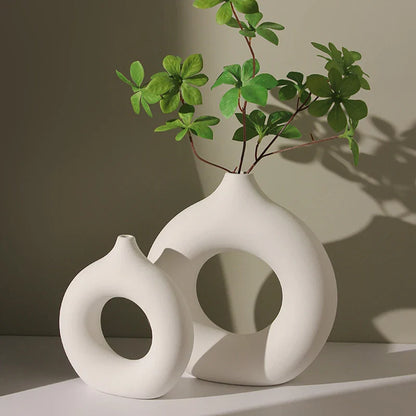 Imitation Ceramic Pure White Vase