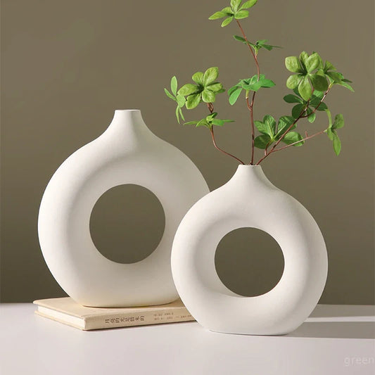 Imitation Ceramic Pure White Vase