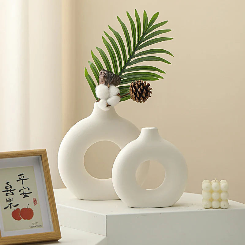 Imitation Ceramic Pure White Vase