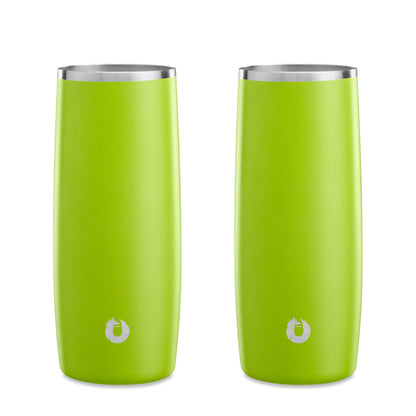 Stainless Steel Highball Cocktail Glass Set, Set of 2 - Lime