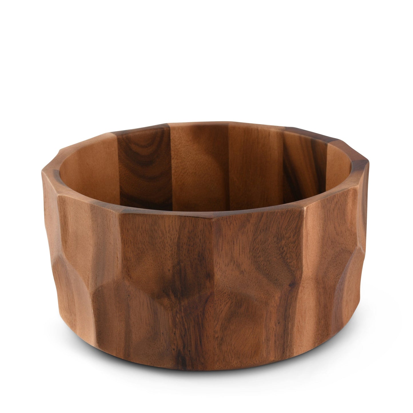 Diamond Pattern Large Acacia  Wood Salad Bowl