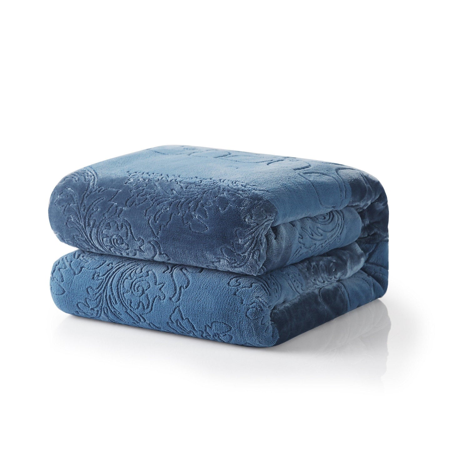 Tache Solid Embossed Rainy Day Grey Sherpa Throw Blanket
