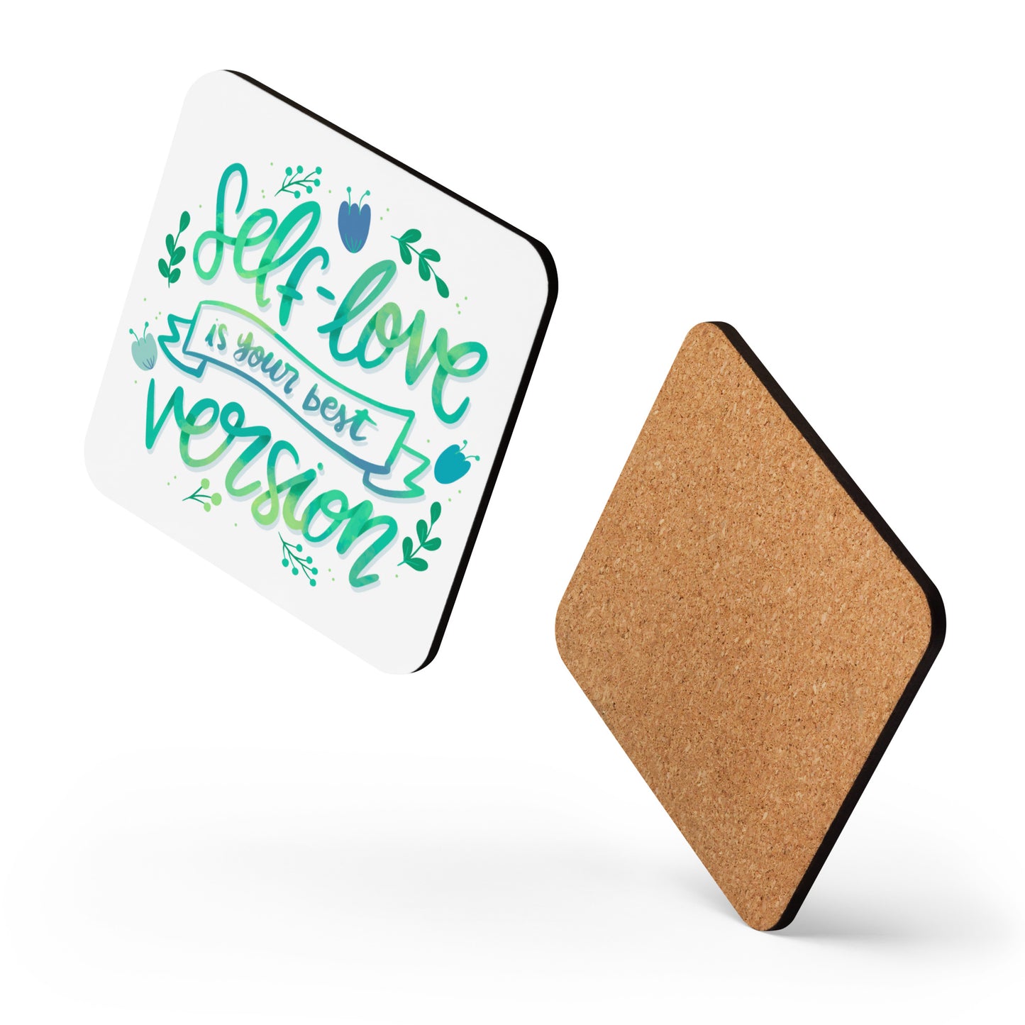 Cork-back coaster | Self-Love Bloom