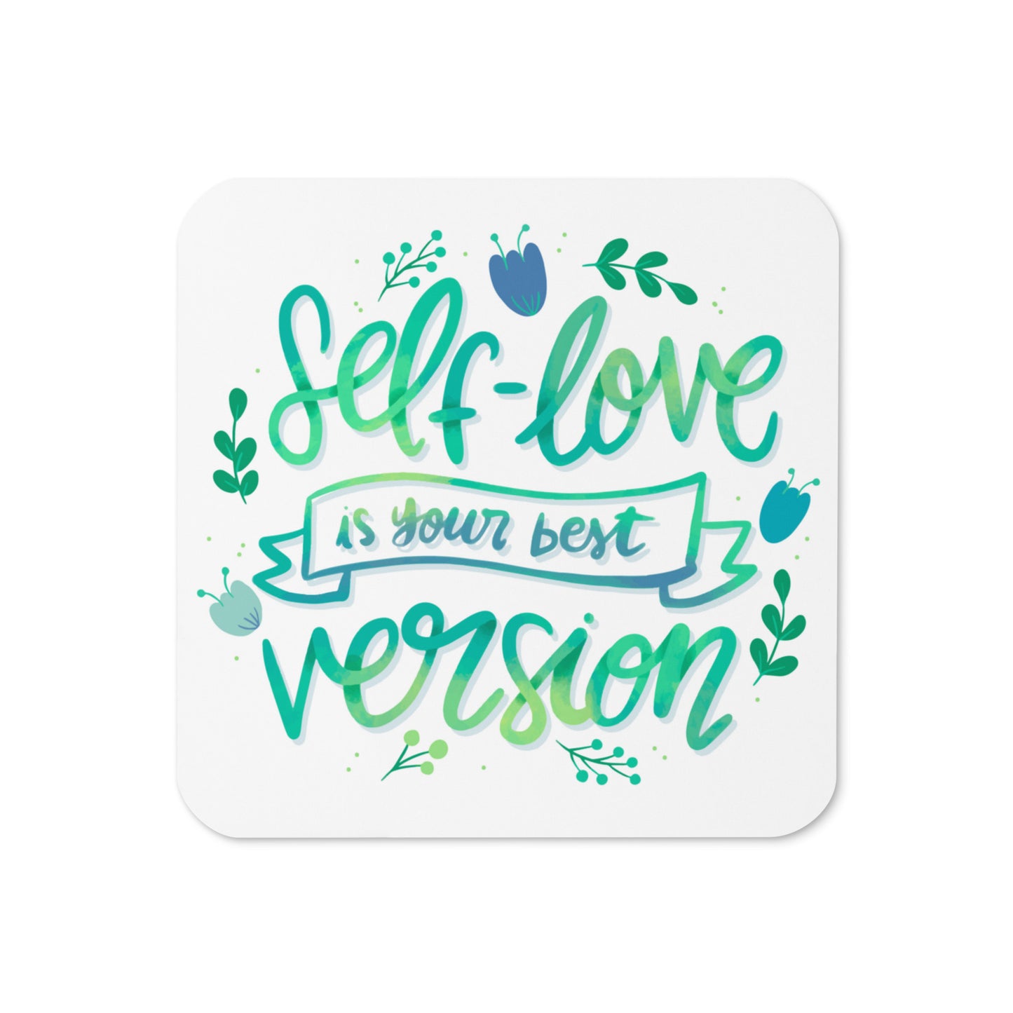 Cork-back coaster | Self-Love Bloom