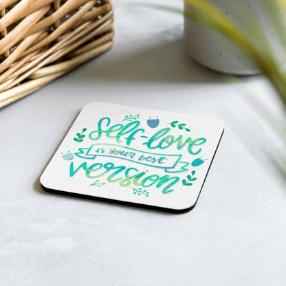 Cork-back coaster | Self-Love Bloom