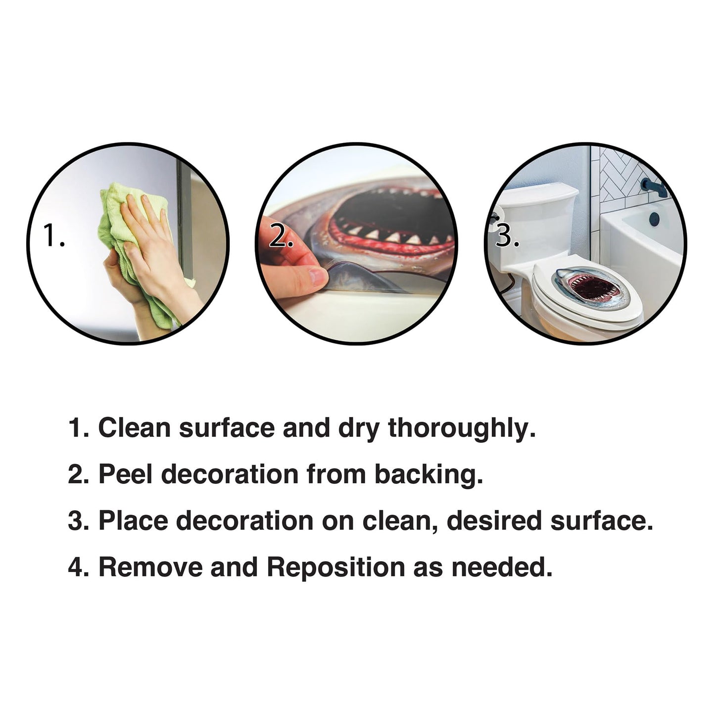 Shark Toilet Topper Peel 'N Place Party Accessory