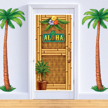 Plastic Aloha Door Cover for Luau and Beach Parties
