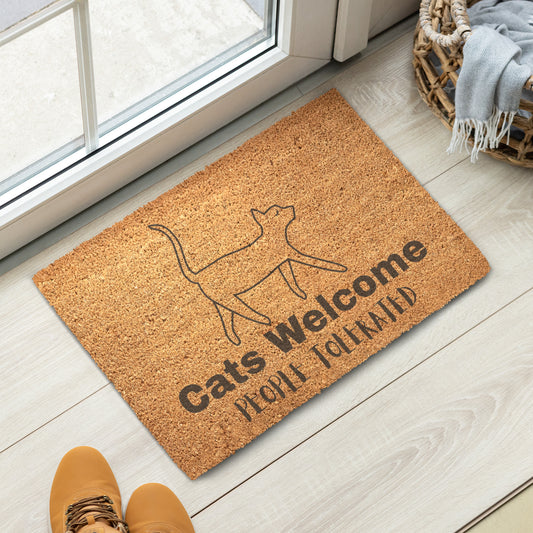 Cats Welcome, People Tolerated - Coir doormat