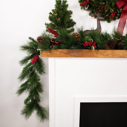 9' X 14" Unlit White Valley Pine Artificial Christmas Garland