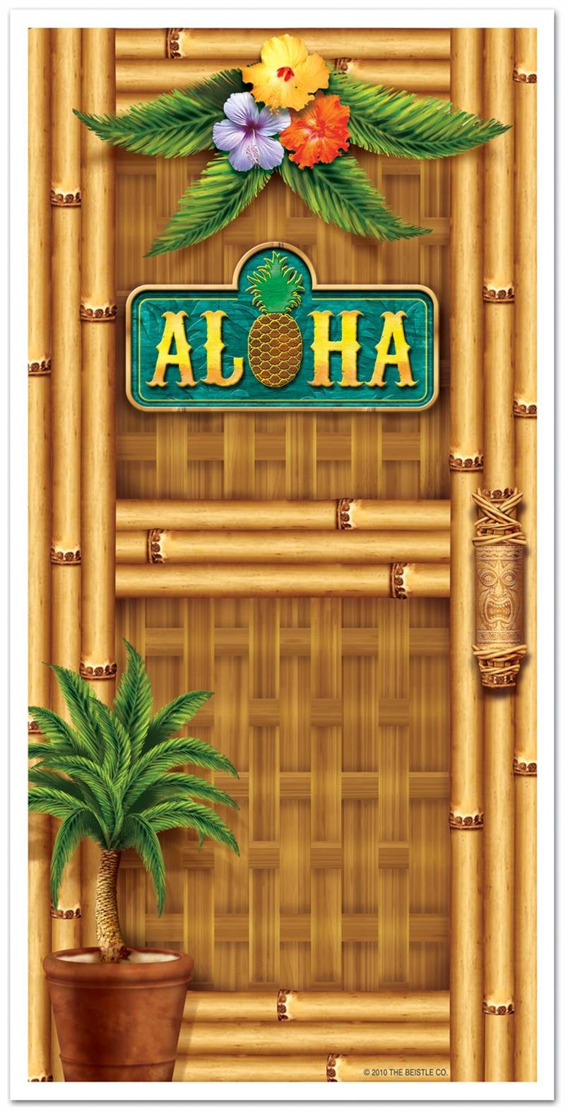 Plastic Aloha Door Cover for Luau and Beach Parties