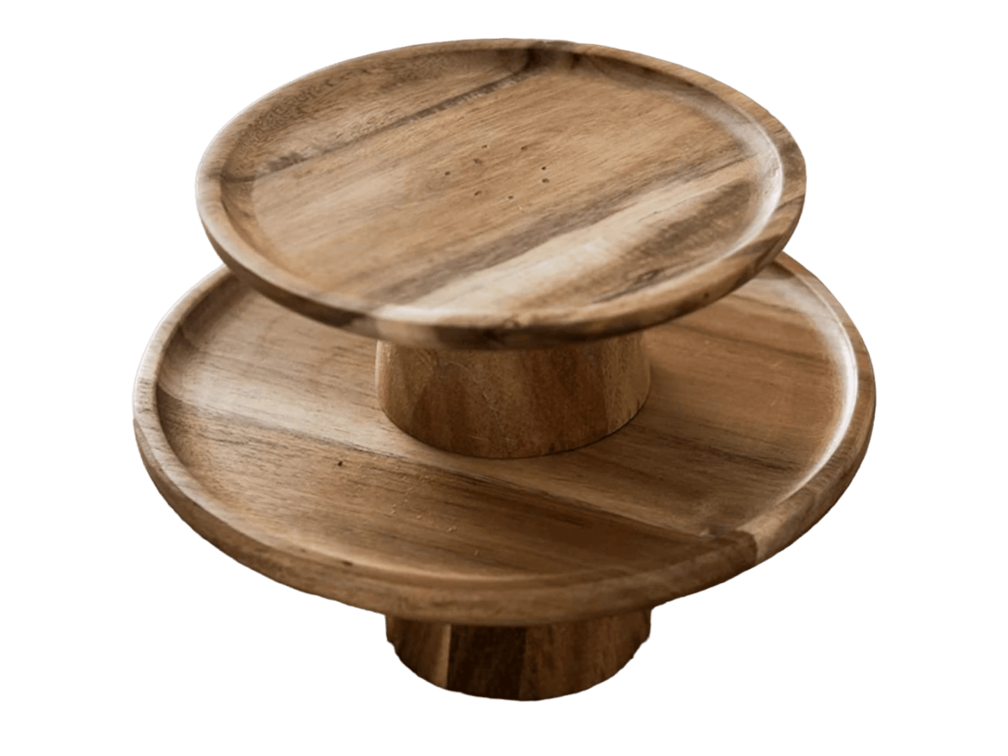 High Stand Walnut Wooden Cake Plate - Eco-Friendly Serving Tray for Desserts, Fruits, and Snacks