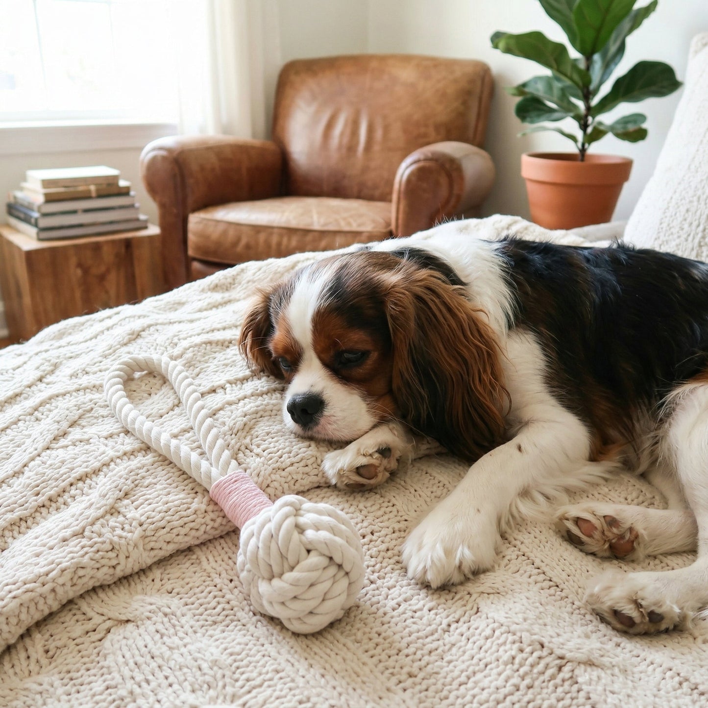 Natural White Tug Rope Toy | Handcrafted