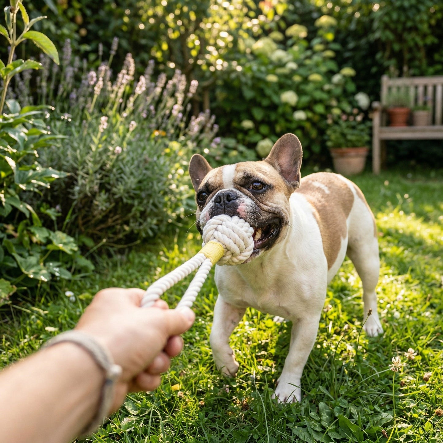 Natural White Tug Rope Toy | Handcrafted