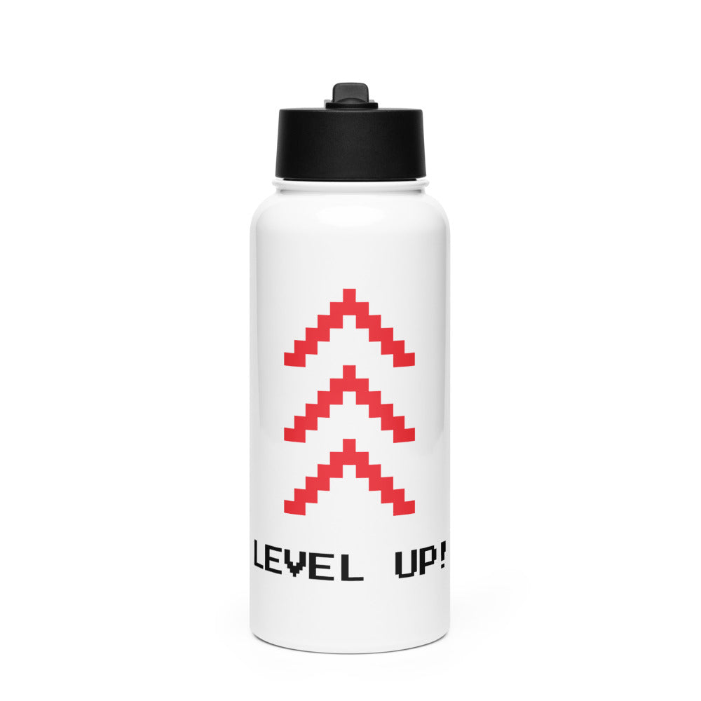 Level Up - Stainless steel water bottle with a straw lid