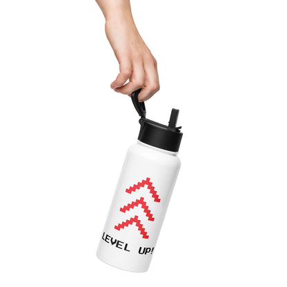 Level Up - Stainless steel water bottle with a straw lid