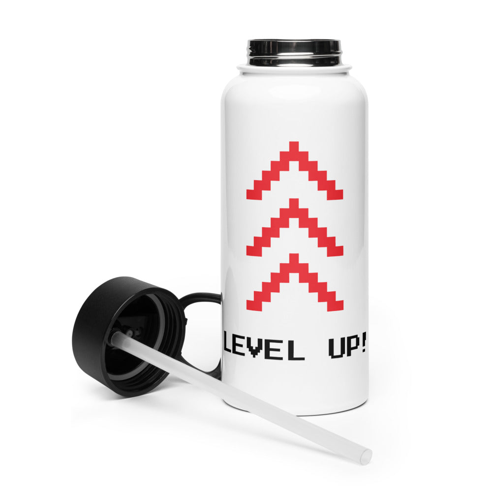 Level Up - Stainless steel water bottle with a straw lid